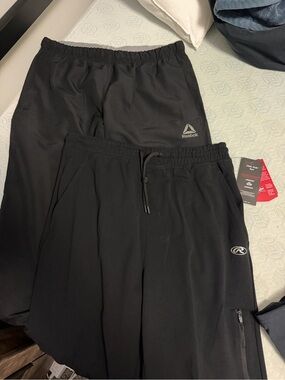 Reebok Black Active Pants and Black Drawstring Shorts Set
